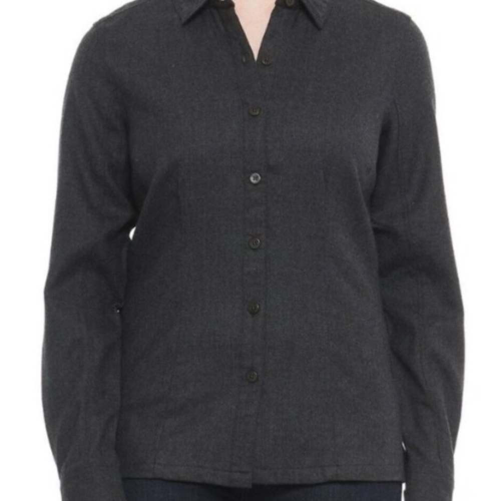 Icebreaker Laurel Merino Charcoal Grey Button-Up Shirt Women’s Large L